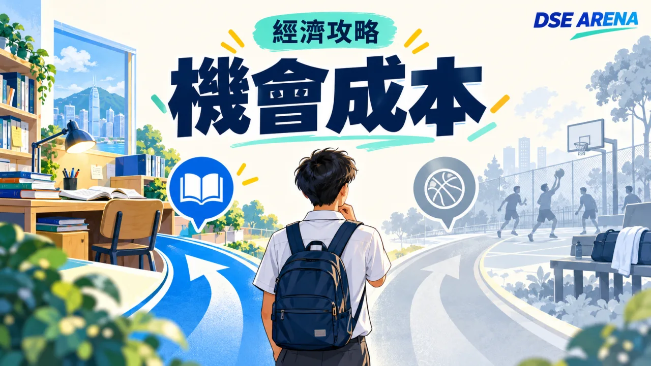 學生在兩個可行活動之間選擇的彩色分岔路插畫